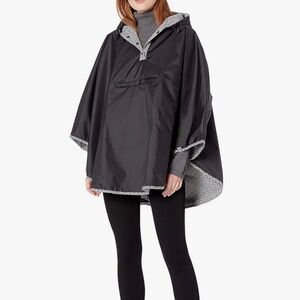 totes Women's Reversible Rain Poncho black white one size